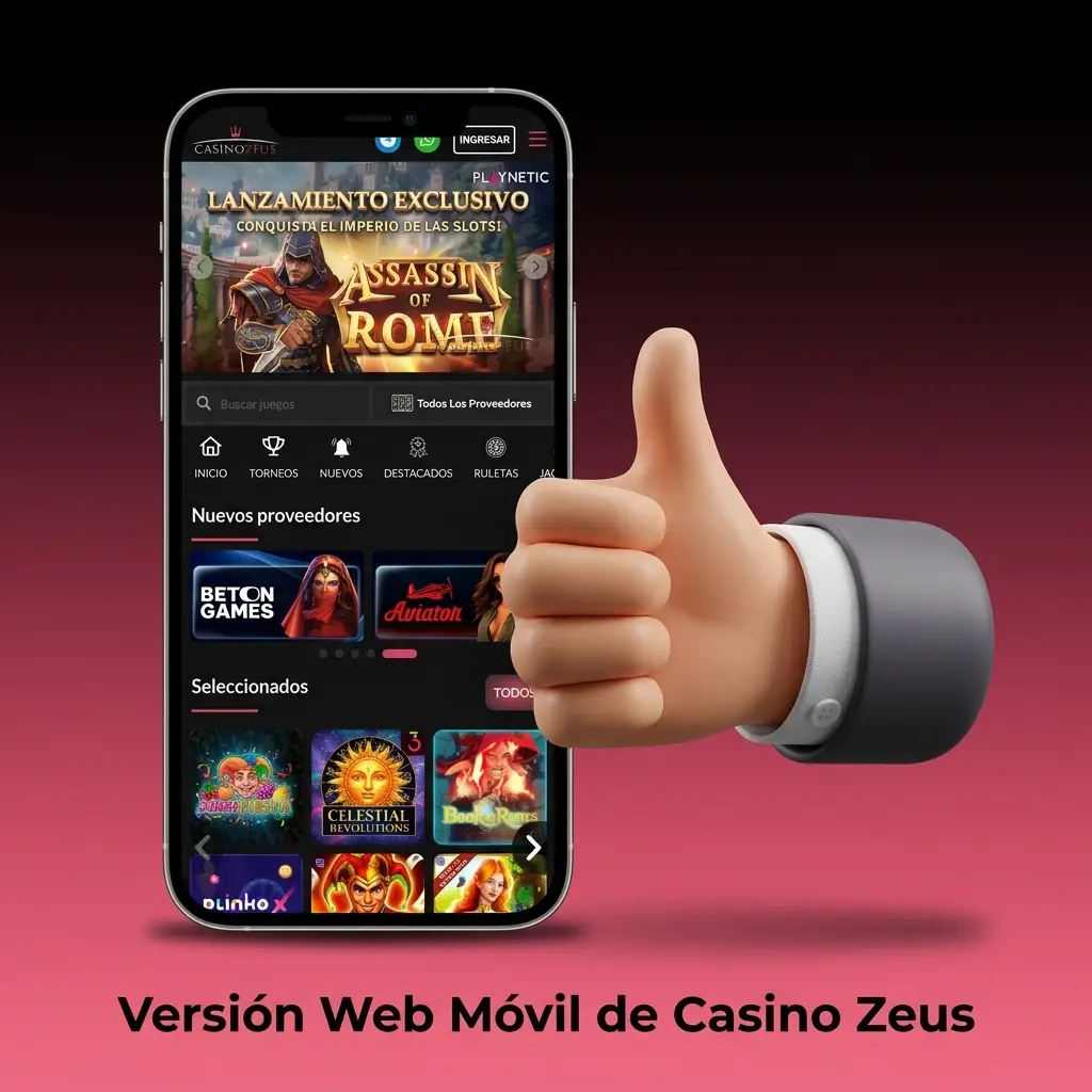 Versión web móvil de Casino Zeus: acceso desde navegador, compatible con Android e iOS, sin descargas y con encriptación SSL
